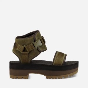 Teva Indio Jewell Leather - Dámske Sandále - Tmavo Olivovo Zelená